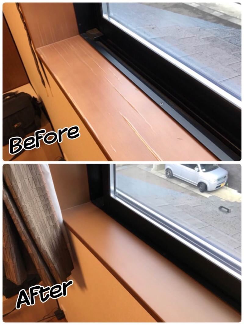 窓枠の塗装補修